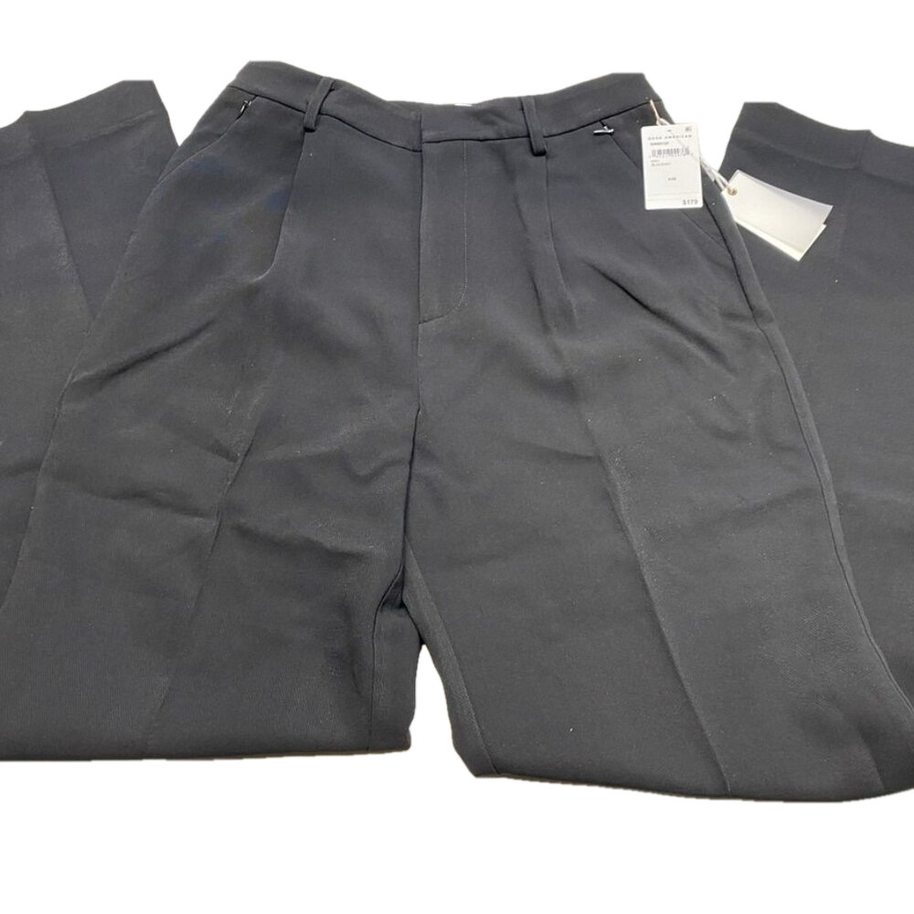 NEW GOOD AMERICAN Womens Pant Black Size 6 Luxe Suiting Column Trouser Wide Leg